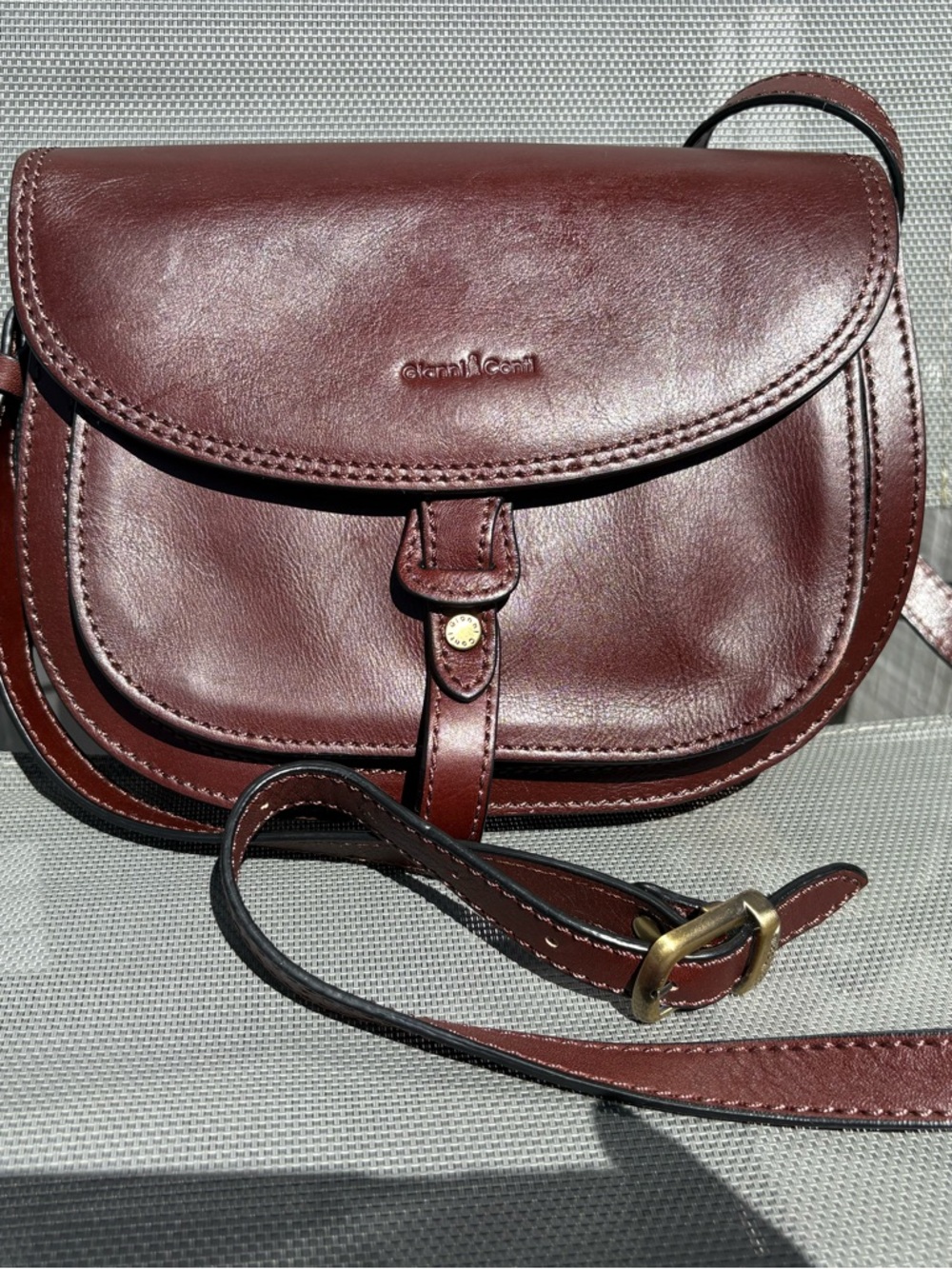Classic Leather Crossbody in Deep Burgundy